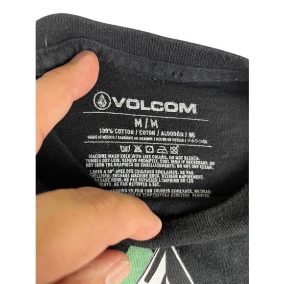 Volcom Men's Black Diamond Stone Logo T-Shirt Medium 100% Cotton - Picture 3 of 4